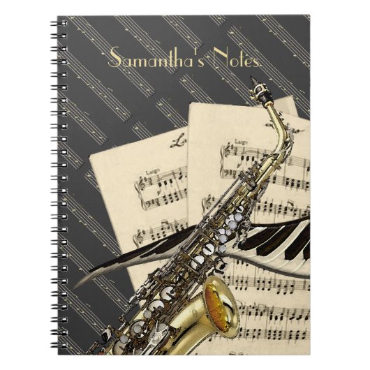 Saxophone & Piano Music Notitieboek (Voorkant)