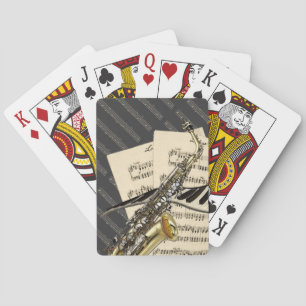 Saxophone & Piano Music Pokerkaarten