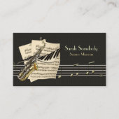 Saxophone & Piano Music Profile Card Visitekaartje (Voorkant)