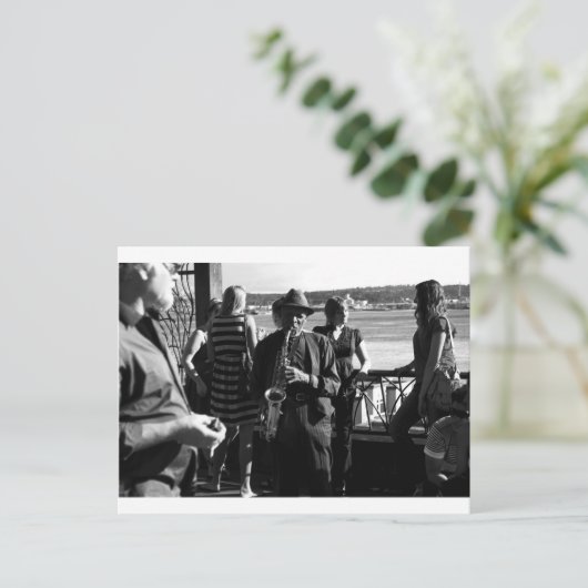 Saxophone Player Briefkaart (Staand voorkant)