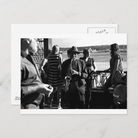 Saxophone Player Briefkaart (Voorkant / Achterkant)