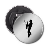 Saxophone Player Button Flesopener (Voorkant)