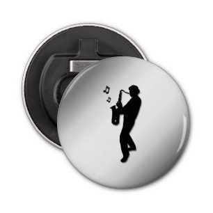 Saxophone Player Button Flesopener