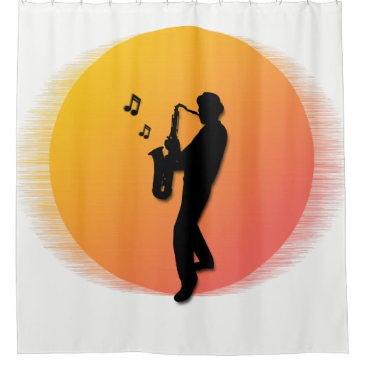 Saxophone Player Douchegordijn (Voorkant)
