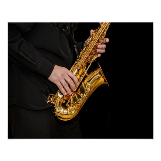 Saxophone Player geeft Saxophonist een jazz P Perfect Poster (Voorkant)