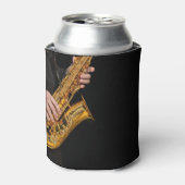 Saxophone Player geeft Saxophonist jazz af Blikjeskoeler (Blikje Voorkant)