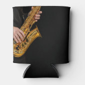 Saxophone Player geeft Saxophonist jazz af Blikjeskoeler (Voorkant)