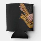 Saxophone Player geeft Saxophonist jazz af Blikjeskoeler (Achterkant)
