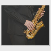 Saxophone Player geeft Saxophonist jazz af Cadeaupapier (Vlak)