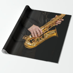 Saxophone Player geeft Saxophonist jazz af Cadeaupapier