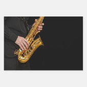 Saxophone Player geeft Saxophonist jazz af Inpakpapier Vel (Voorkant 3)