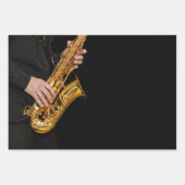 Saxophone Player geeft Saxophonist jazz af Inpakpapier Vel (Voorkant 2)