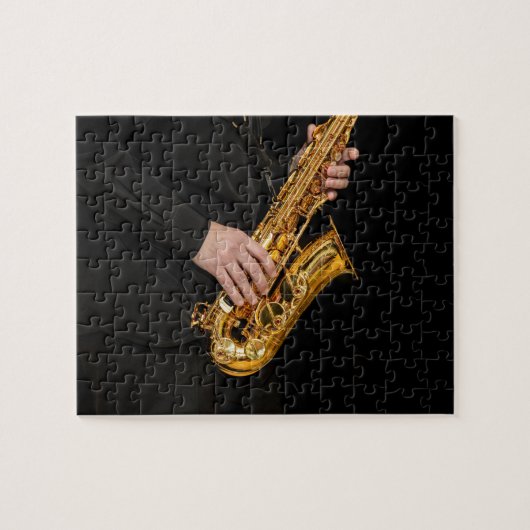 Saxophone Player geeft Saxophonist jazz af Legpuzzel (Horizontaal)