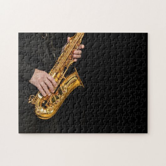 Saxophone Player geeft Saxophonist jazz af Legpuzzel (Horizontaal)