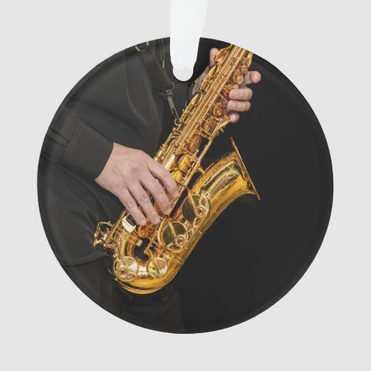 Saxophone Player geeft Saxophonist jazz af Ornament (voorkant)