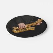 Saxophone Player geeft Saxophonist jazz af Papieren Bordje (Gekanteld)