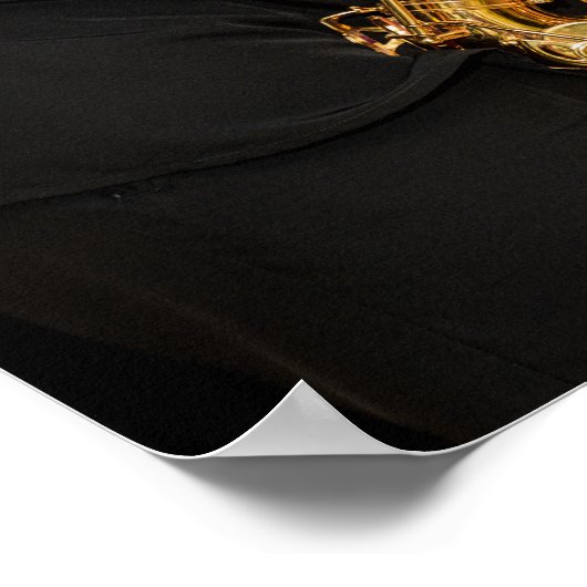 Saxophone Player geeft Saxophonist jazz af Poster (Hoek)