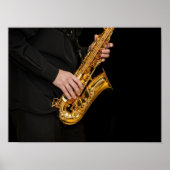 Saxophone Player geeft Saxophonist jazz af Poster (Voorkant)