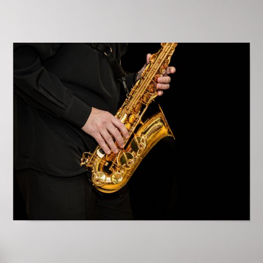 Saxophone Player geeft Saxophonist jazz af Poster (Voorkant)