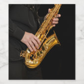 Saxophone Player geeft Saxophonist jazz af Wijn Etiket (Enkel label)