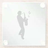 Saxophone Player Glazen Onderzetter (Achterkant)