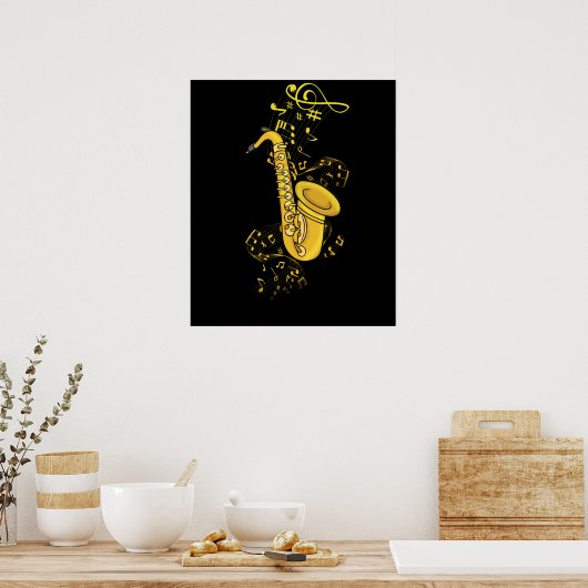 Saxophone Player Jazz Music Gift Mannen Big Band Poster (Keuken)