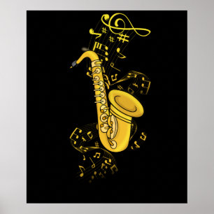 Saxophone Player Jazz Music Gift Mannen Big Band Poster