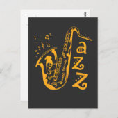 Saxophone Player Jazz Music Lover Musical Notes Briefkaart (Voorkant / Achterkant)