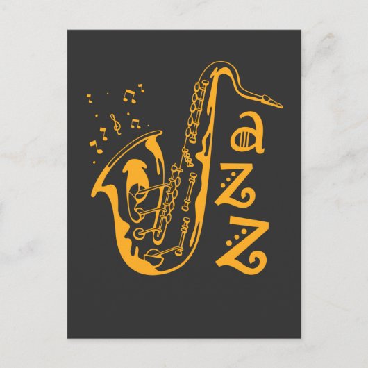 Saxophone Player Jazz Music Lover Musical Notes Briefkaart (Voorkant)