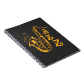 Saxophone Player Jazz Music Lover Musical Notes Notitieboek (Rechterzijde)