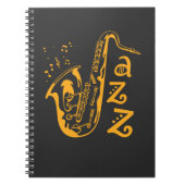 Saxophone Player Jazz Music Lover Musical Notes Notitieboek (Voorkant)