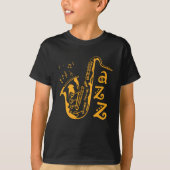 Saxophone Player Jazz Music Lover Musical Notes T-shirt (Voorkant)