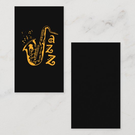 Saxophone Player Jazz Music Lover Musical Notes Visitekaartje (Voorkant / Achterkant)