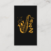 Saxophone Player Jazz Music Lover Musical Notes Visitekaartje (Voorkant)