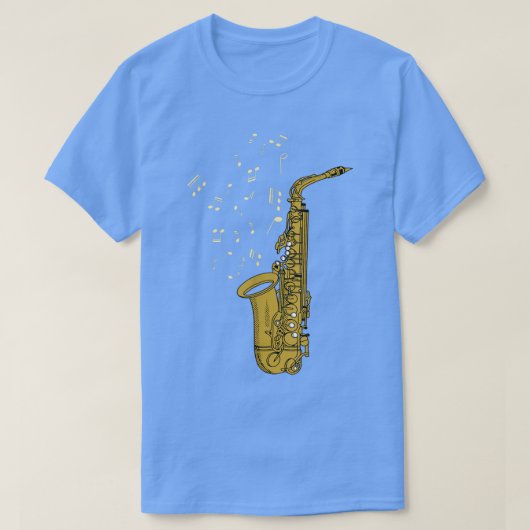 Saxophone Player Jazz Music Notes Saxophonist Saxo T-shirt (Design voorkant)