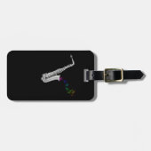 Saxophone Player Jazz Musician Sax Bagagelabel (Voorkant horizontaal)