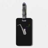 Saxophone Player Jazz Musician Sax Bagagelabel (Achterkant verticaal)