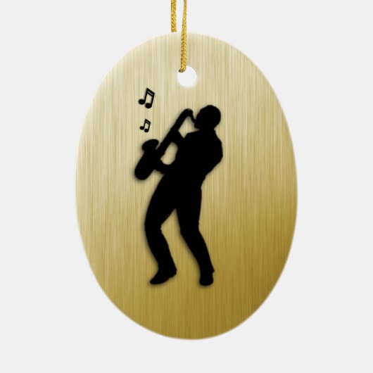 Saxophone Player Keramisch Ornament (Achterkant)