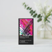 Saxophone Player - Koel Abstracte tekening - QR-co Visitekaartje (Staand voorkant)