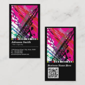Saxophone Player - Koel Abstracte tekening - QR-co Visitekaartje (Voorkant / Achterkant)