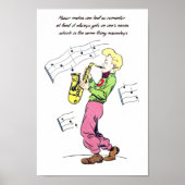 Saxophone Player Music citeert stripboekkunst Poster (Voorkant)