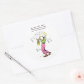 Saxophone Player Music citeert stripboekkunst Ronde Sticker (Envelop)