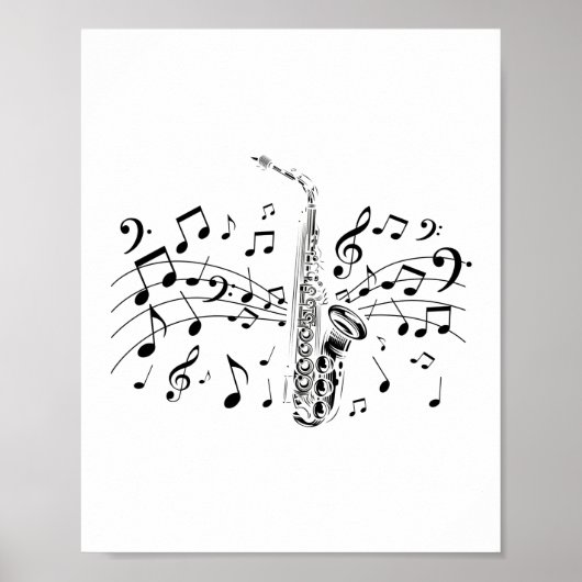 Saxophone Player Musical Instrument Musician Gift Poster (Voorkant)