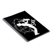 Saxophone Player Musical Notes Jazz Music Notitieboek (Rechterzijde)