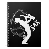 Saxophone Player Musical Notes Jazz Music Notitieboek (Voorkant)