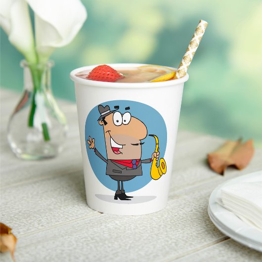 Saxophone Player Musician Papieren Bekers