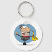 Saxophone Player Musician Sleutelhanger (Voorkant)