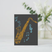 Saxophone Player-muzikant Jazz Music Art Briefkaart (Staand voorkant)