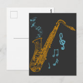 Saxophone Player-muzikant Jazz Music Art Briefkaart (Voorkant / Achterkant)