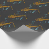 Saxophone Player-muzikant Jazz Music Art Cadeaupapier (Hoek)